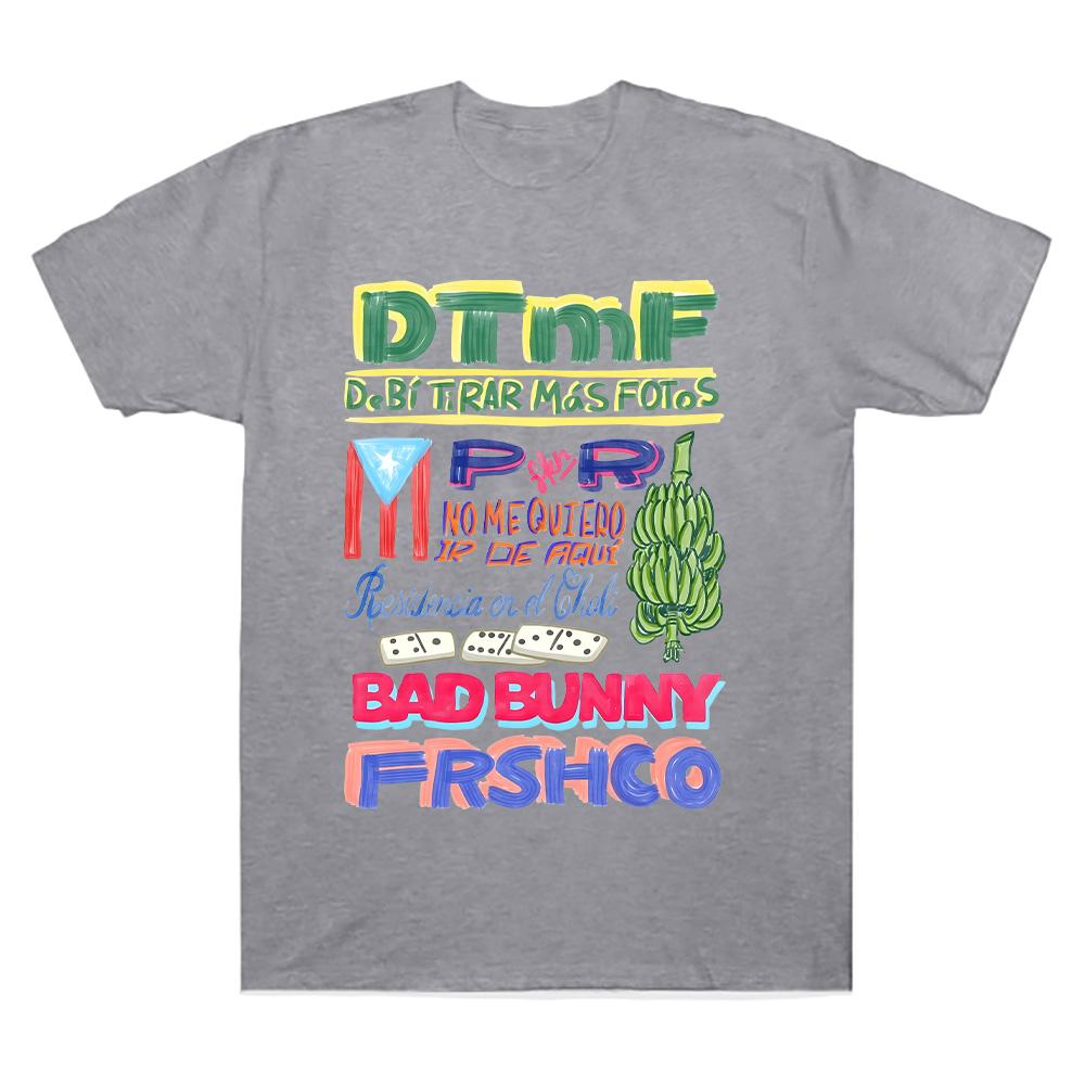 DTMF Merch Residencia Tour Tee Rapper Bad Bunny T-shirt Oversize Cotton High Quality Harajuku T Shirts Hip Hop Women Men Clothes