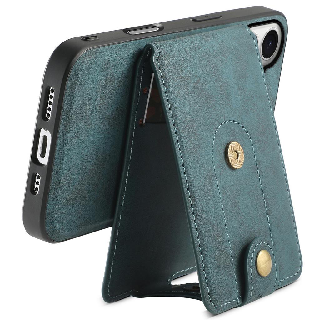 DENIOR D14 Für iPhone 17 Magnetische Hülle mit Abnehmbarem Kartenhalter Ständer PU+TPU+PC Handyhülle