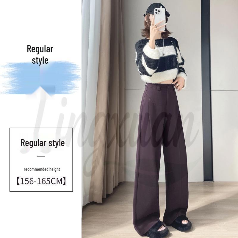 

25 New Autumn/Winter Thick Woolen Base Pants - Casual, Drape, Loose, Straight-Leg, Slimming Wide-Leg Pants XL