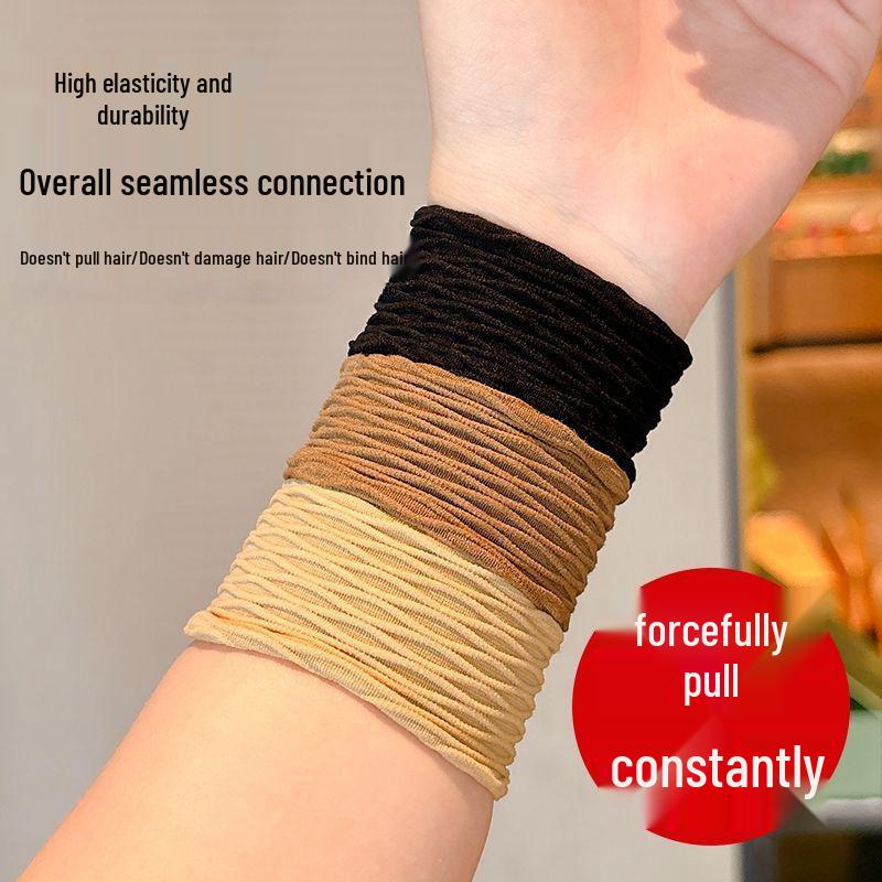 High Elasticity Durable Hair Tie - 2025 New Style Rubber Band with Leather Cover for High Ponytails