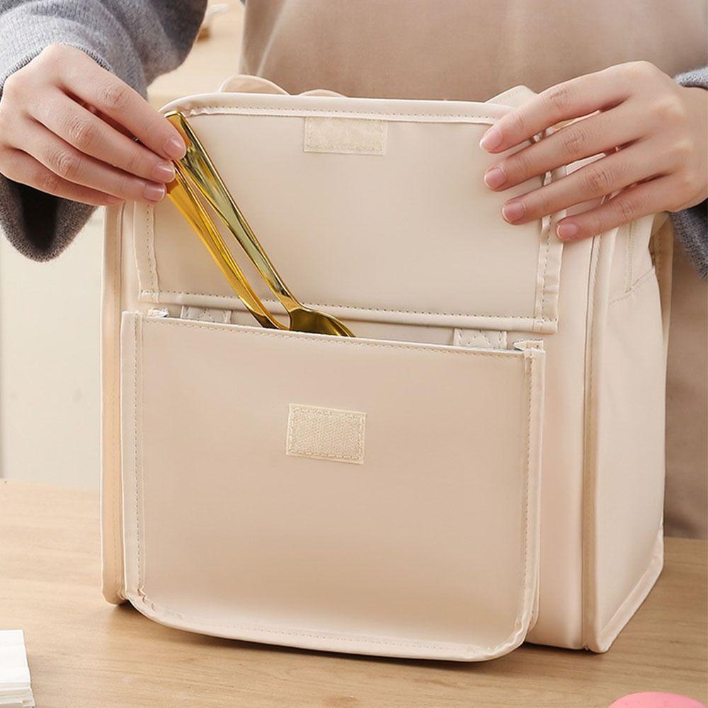 PEVA Lining Picnic Bag Waterproof Food Tote Bag Portable Lunch Organizer  Hiking