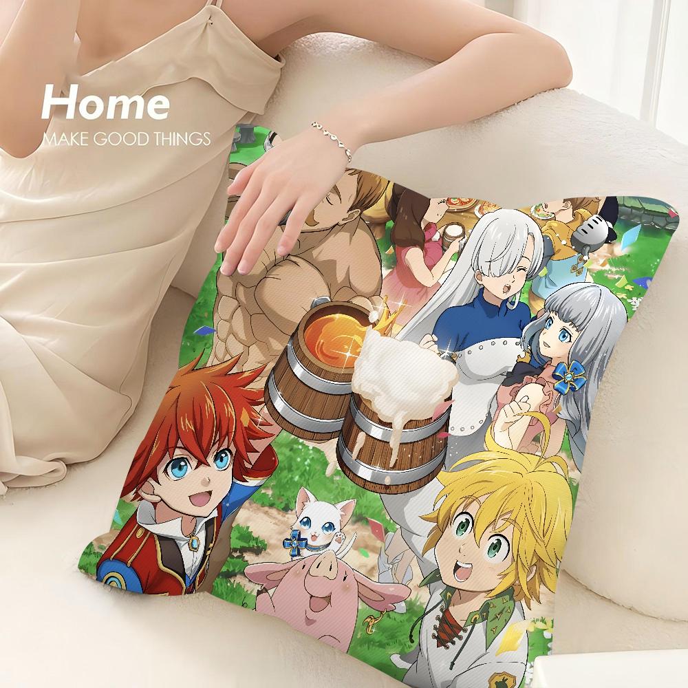 Anime 7 D-Deadly S-Sins Pillow Case Sofa Decorative Home Double-sided Print Plush Square Throw Pillow Covers Cushion Decor Cover