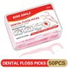 30/50/200/400 strawberry flavored dental floss, smooth dental floss sticks, safe oral cleaning tools, travel essentials