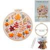 1set Dragonfly and Fallen Leaves Themed Embroidery DIY Materials, Including Tools, Suitable for Beginners. Hand Embroidery Fabric Material Set