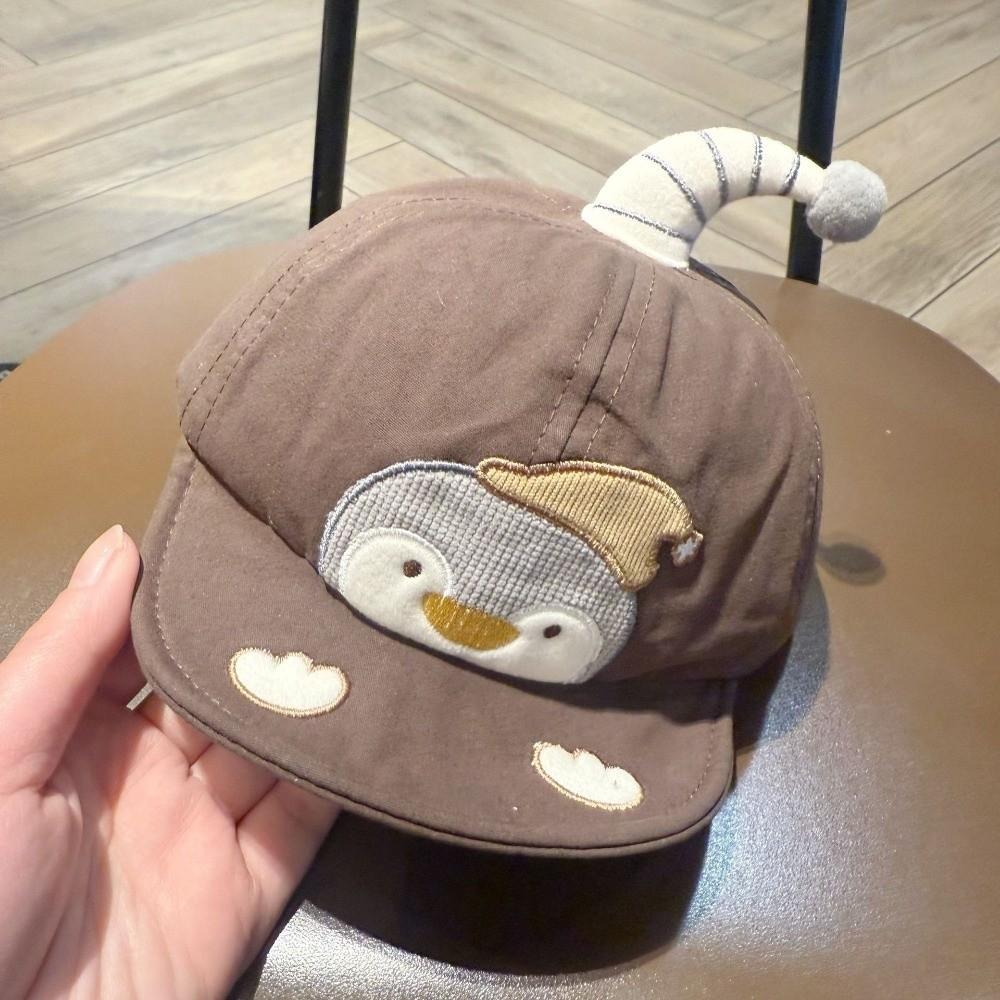Adjustable Sun Visors Cartoon Penguin Peaked Hat Cute Baseball Cap  for Spring Summer кофейный