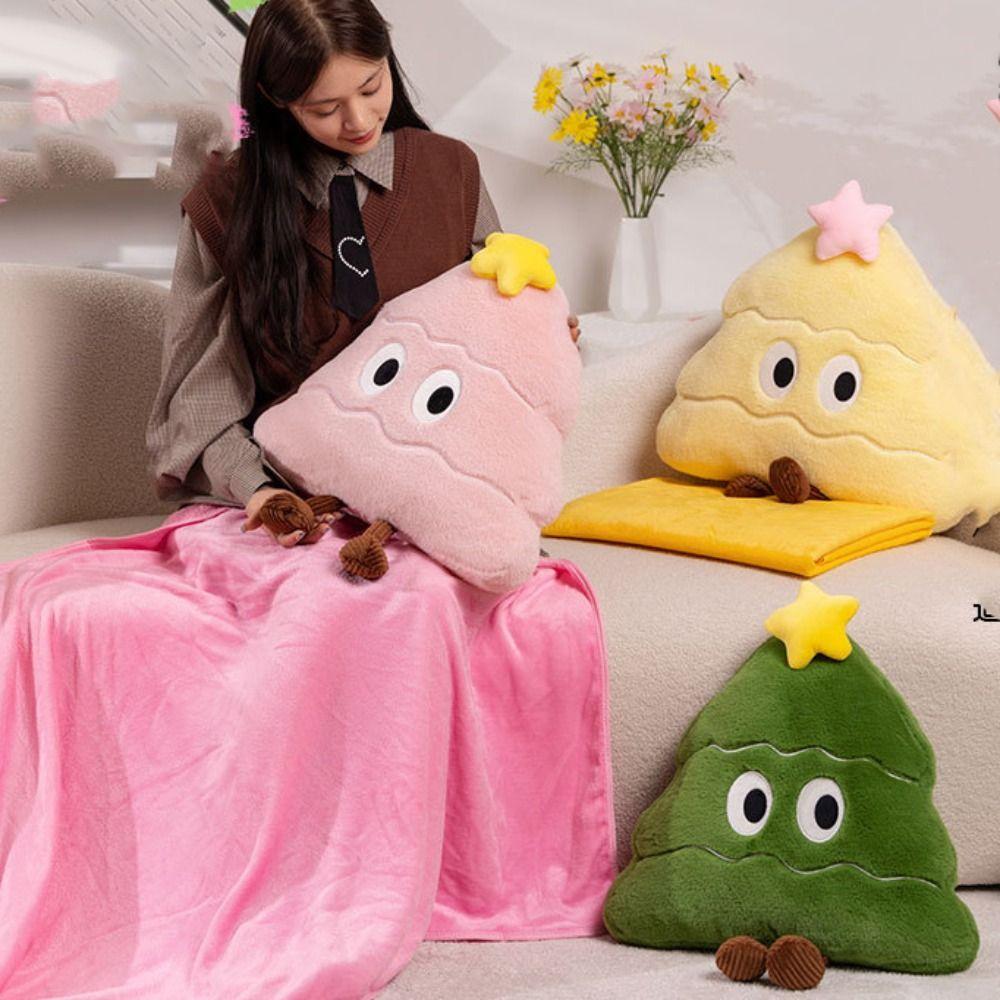 Soft Christmas Tree Plush Pillow Cute Christmas Throw Pillow Home Ornament Plush Pillow  New Year