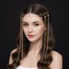 Retro Crystal Headpiece Long Tassel Forehead Chain Fringe Hair Accessories  Forehead Decoration