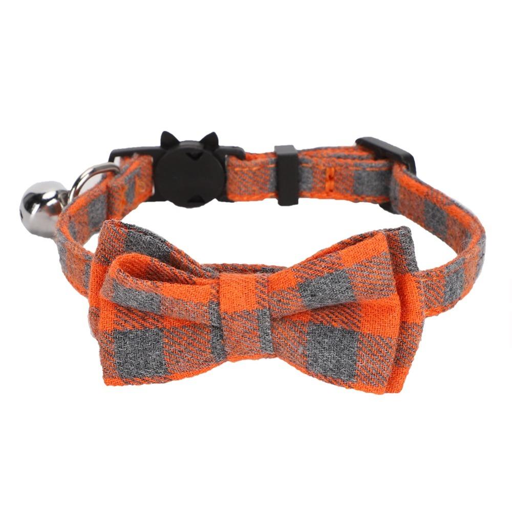 Adjustable Cat Collar Plaid Bowtie Collar Cute Kitten Collar Pets