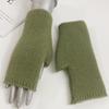 Exposed Finger Half Mittens Wool Blend Knitted Gloves Protable Fingerless Gloves  Autumn Winter
