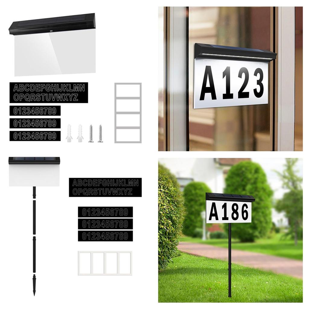 Solar Home Numbers Home Number Address Sign Plaque for Outside Doorway Yard