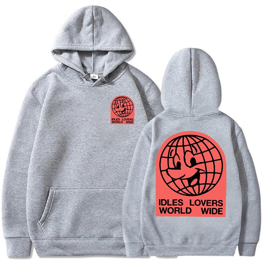 IDLES LOCKED HEART HOODIE Długi Rękaw Moda Męskie Bluzy z Kapturem Unisex Streetwear Zespół Punkowy Hip Hopowe Pulowery Ubrania Męskie