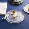 Xiangyuanmei Nordic Glass Steak and Fruit Plate with Gold Rim
