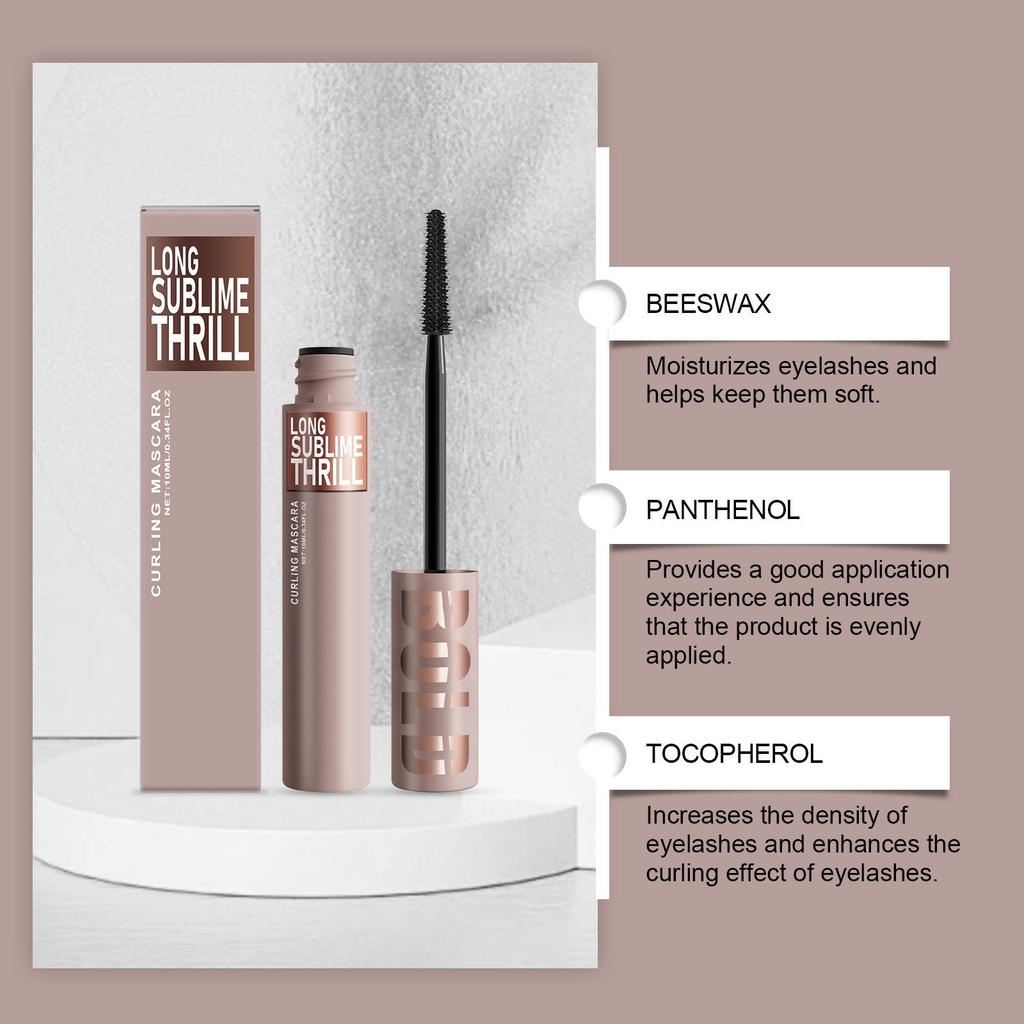Natural Curl Smudge-Proof Mascara: Lightweight, Silky, Long-Lasting & Portable