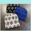 Floral Pattern Double Sided Knitted Hat Ear Protection Hood Cap For Use Outdoor