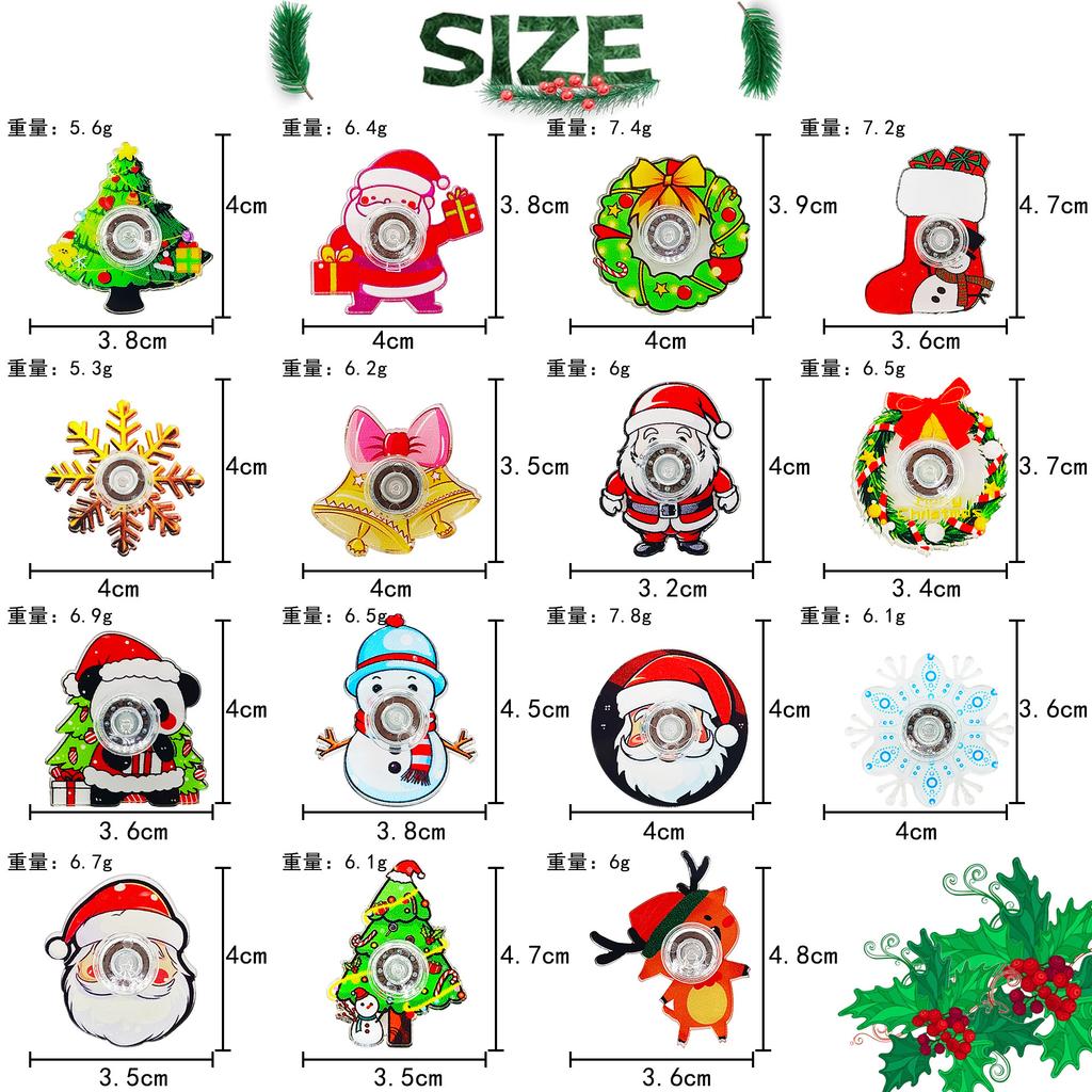 Christmas 10PCS Fingertip Gyro Toy Santa Claus Christmas Tree Creative Fidget Spinners Toys Stress Relief Party Favors Xmas Gift