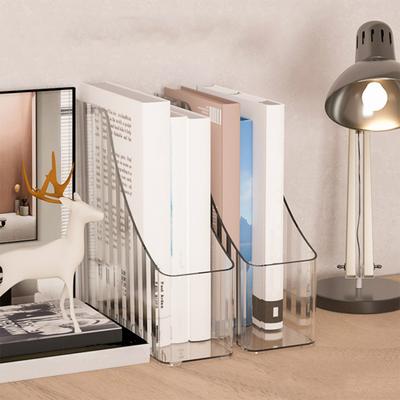 1/2Pcs Vertical Magazine File Shelf Organizer High Durability Transparent Design Multipurpose Paper File Organizer Desktop Storage Rack