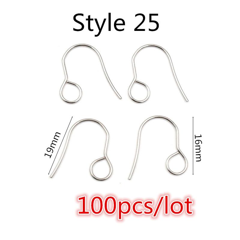  20x17mm Multi Styles Stainless steel DIY Earring Findings Clasps Hooks Jewelry Making Accessories Earwire
