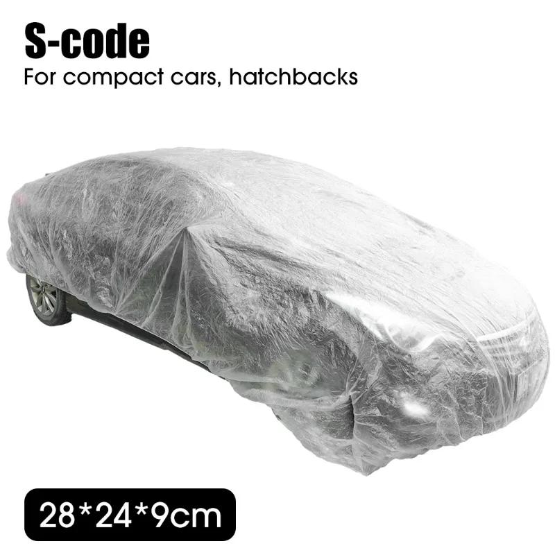 Disposable Car Cover Plastic Car Clothing Universal Rain Dust Garage Full Cover Transparent Dust Rain Protection Clothing