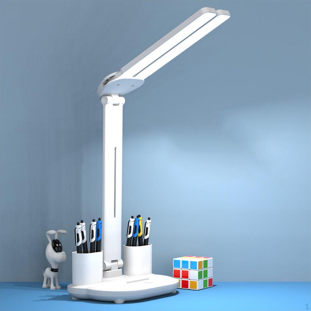 LED Desk Lamp Table Lighting with Pen Holder Versatile Folding Light Reading Night