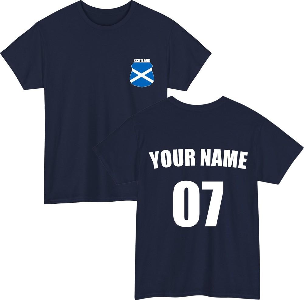 Personalised scotland football tshirt custom name number fan gift unisex top S