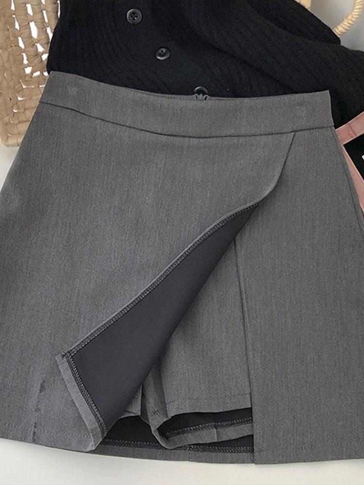 Dámská sukně áčkového střihu s vysokým pasem a rozparkem - Letní móda 2024