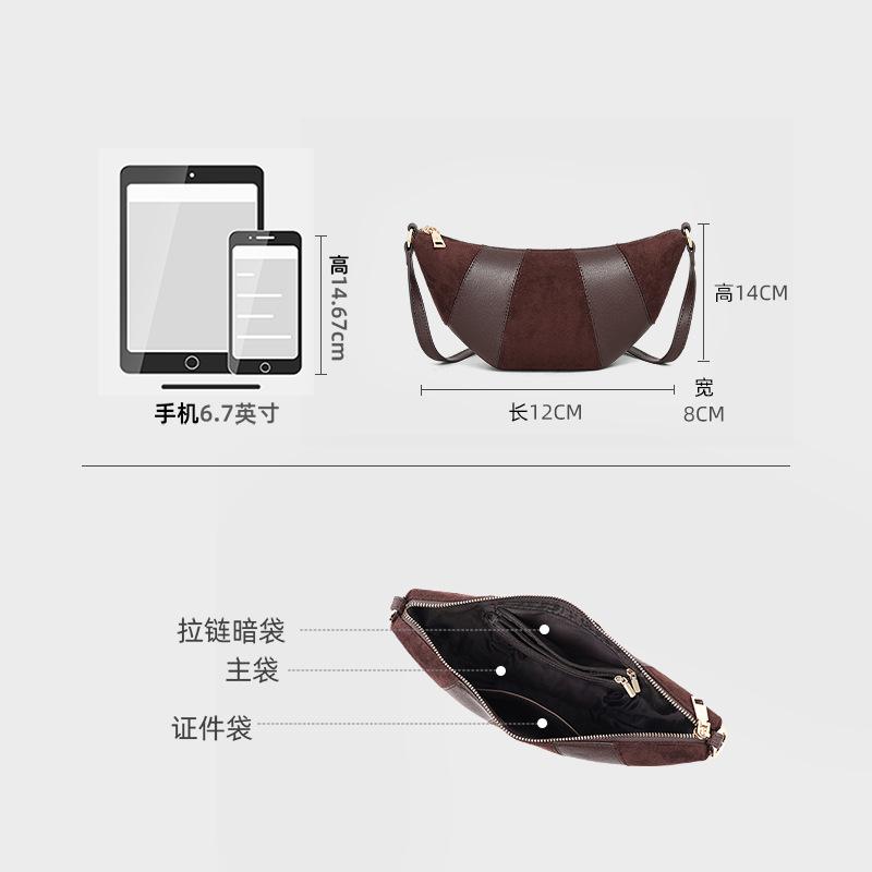 

2025 New Women s Bag Autumn Winter Genuine Leather Shoulder Bag Crossbody Bag Fashion Retro Versatile Dumpling Bag Horn Bag