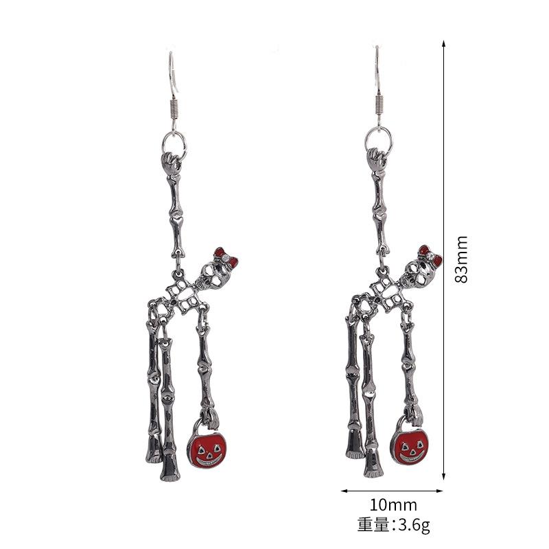 

2026 Punk Halloween Skull Dangle Earrings for Women Vintage Goth Grunge Black Skeleton Earring Aesthetic Jewelry Y2k Accessories