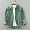 Camicia da Uomo a Manica Lunga Regular Colore Uniforme Camicia per Giovani Lavoro Autunno Abbigliamento da Uomo Camicie Casual Larghe