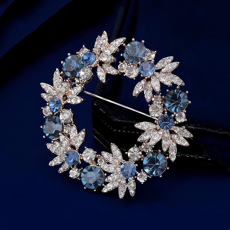 Fashionable Garland Brooch, Elegant Full Diamond Brooch, Versatile Anti-glare Pin, Suit Accessory, Brooch