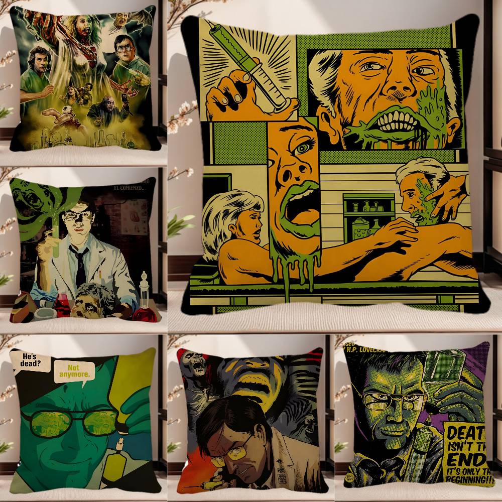 Horror Funny Movie R ReAnimator Retro Pillow Case Square Pillow Bedroom Sofa Leisure Comfort Cushion Car Home Decoration