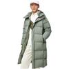 Li Ning Long Hooded Down Jacket With Large Logo Print On The Back Men Outerwear Gray-Green AYMT107-3