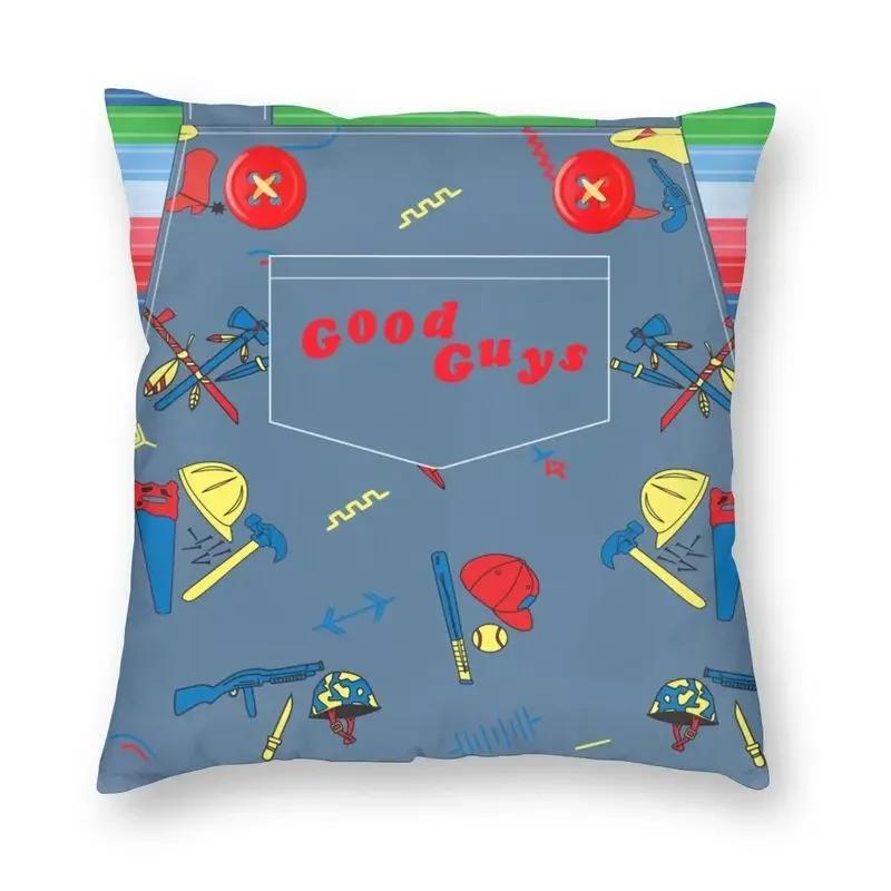 Kissenbezug „Chucky und die Braut“, 40 x 40 cm, Halloween, Kinderspiel-Kissenbezug, Samt, moderne Kissen, Dekoration, Salon, Heimdekoration