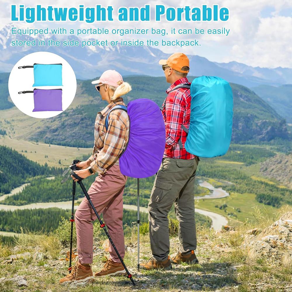 New 2Pcs Waterproof Backpack Rain Cover For Hiking, Camping, Traveling