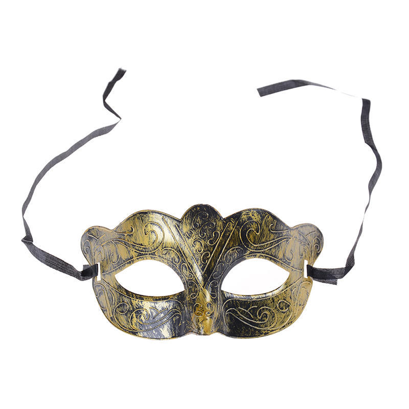 Retro Men Halloween Starožitná stříbrná Zlatá benátská Mardi Gras Masquerade Party Plesová maska