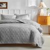 Colcha Matelassada de Algodão Lavado Dupla Face 264x229 - Conjunto de Colcha de Verão Europeu e Americano, Cor Sólida, Três Peças