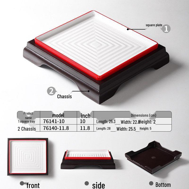 Xiangyuanmei Melamine Rectangular Double Compartment Platter for Roast Duck Display