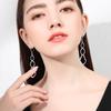Elegant Water Drop Tassel Earrings, 925 Sterling Silver, Slimming Hollow Design for Women