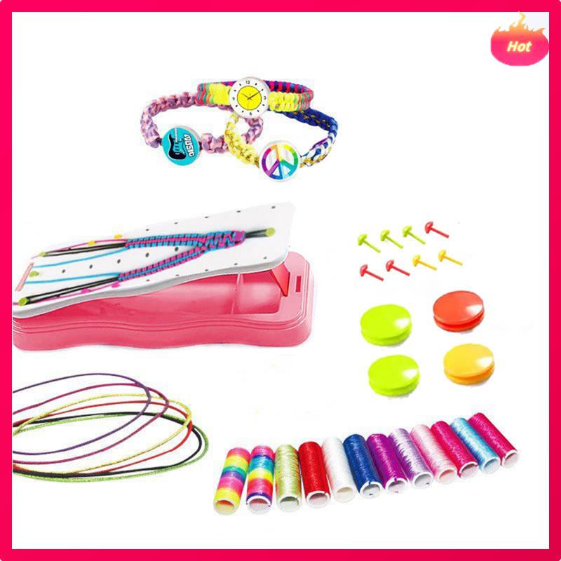 

DIY Hand Rope Braider Set, Friendship Bracelets Rope Kit, Bracelet Kit Stretchy Hand Rope Bracelet Maker Set рожевий