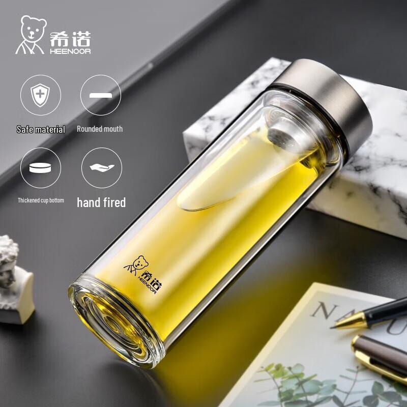 Xinuo Portable Double Wall Glass Tea Infuser Bottle