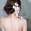 Mori Style Pink Floral Bridal Headpiece for Wedding and Photo Shoots