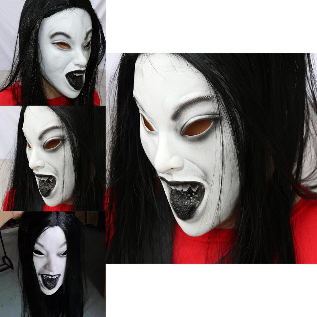 Female Ghost Mask Latex Costume Accessory For Horror Themed Events
