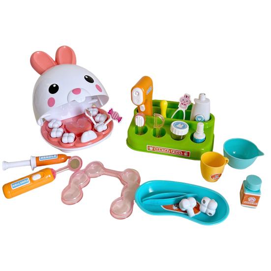 

31 шт./компл., игрушка для стоматолога для домашних животных с зубной щеткой, лоток для зубной пасты, инжектор, скобка, зеркало для полости рта, игра в доктора, ролевые развивающие игрушки