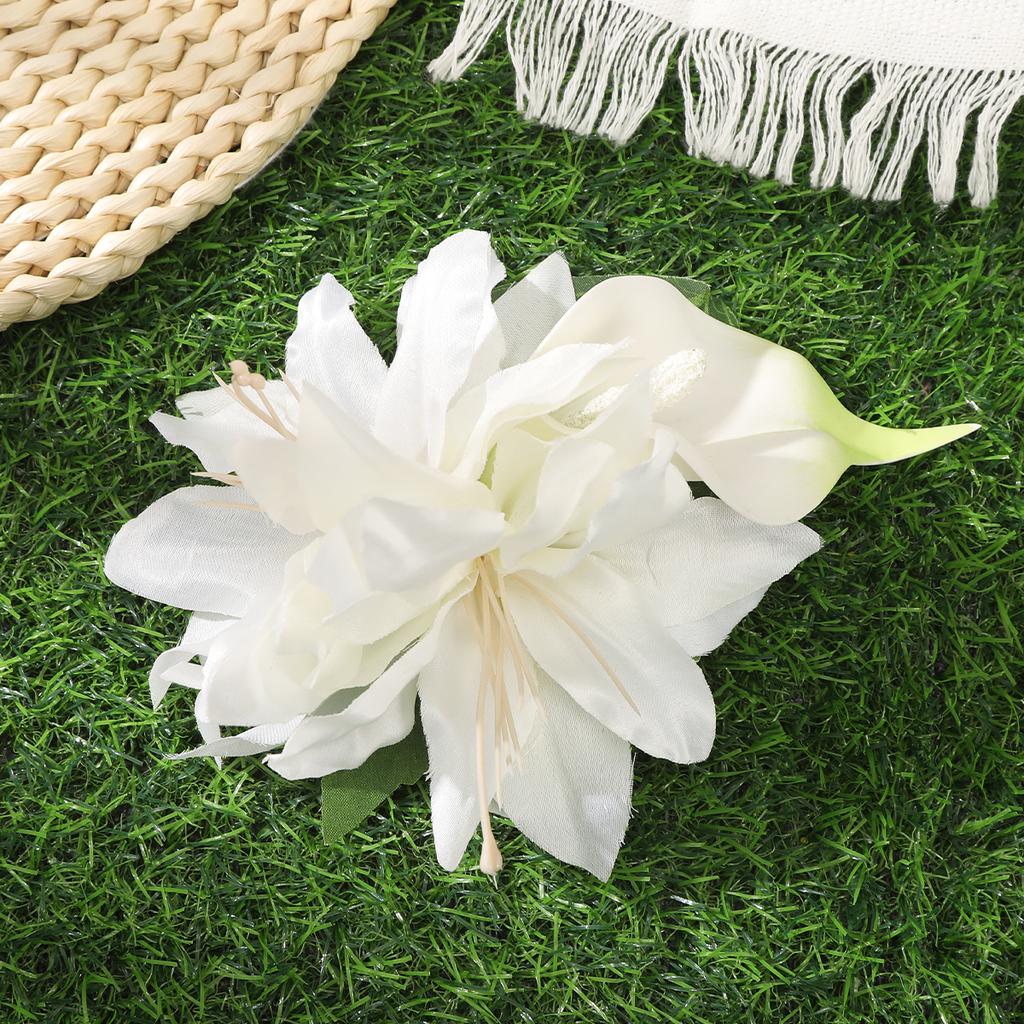AWAYTR Hoonlily Flower Duckbill Hairpin Mannual Floral Hair Clips Valentine Headwear Girl Hair Accessories Festival Gift
