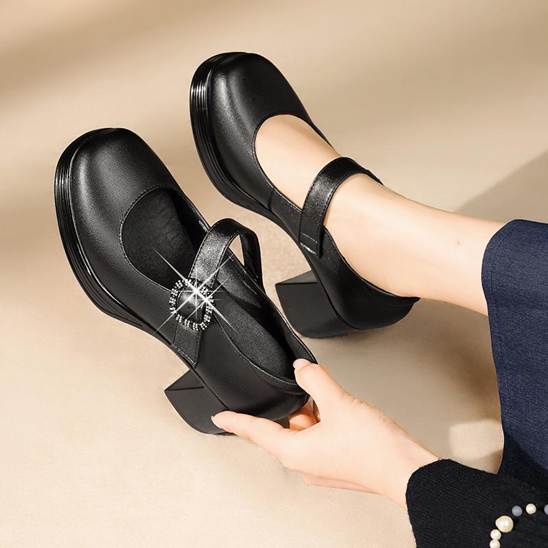 Fashion AIYUQI Women's High Heels 2025 Autumn New Genuine Leather Mary Jane Shoes Women Stylish Platform Dress Shoes Women