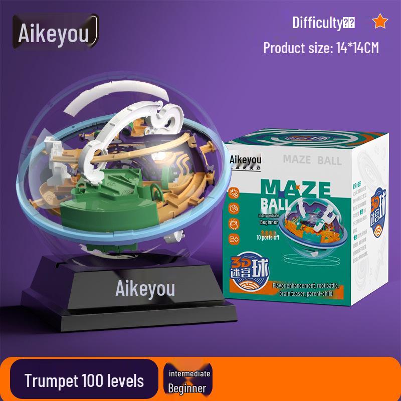 Aikeyou 3D Labyrinth Ball Lernspielzeug für Kinder – Logisches Denken und Geburtstagsgeschenk