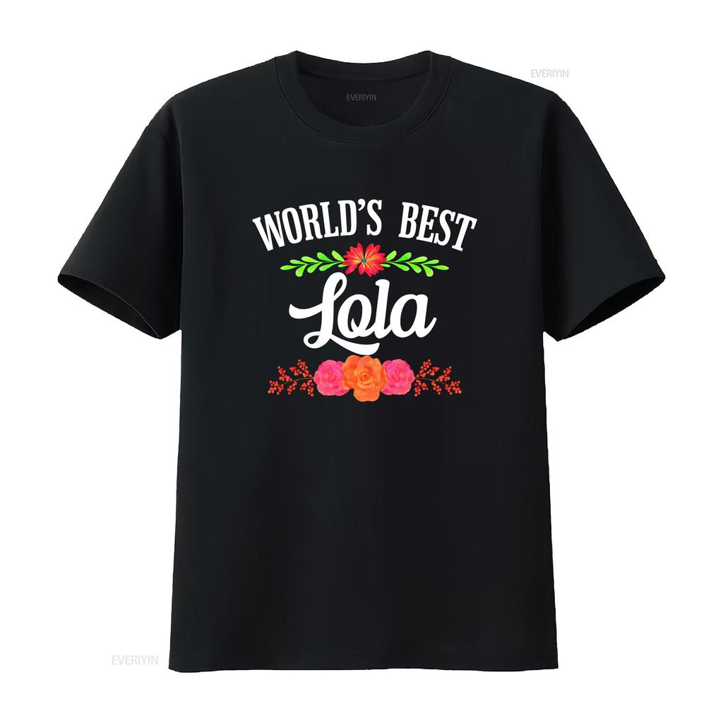 Worlds Best Lola T Shirt Filipino Grandma vintage Washed Stylish streetwear fashion Casual Top For Everyday Wear Stretched