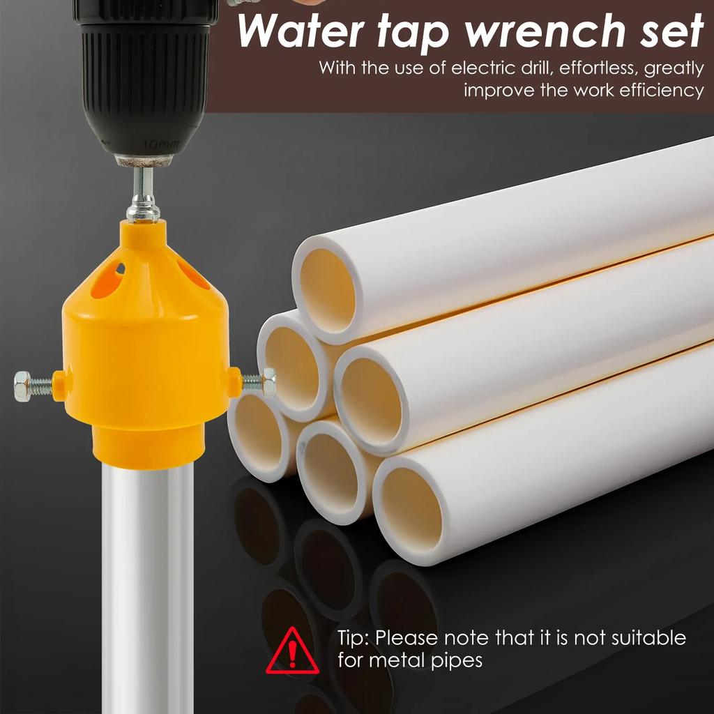 PVC Thread Maker Tool Efficient Pipe Threader Plumbing Tool Reusable Plastic Pipe Threader with 3 Dies Plumbing Round Die Water