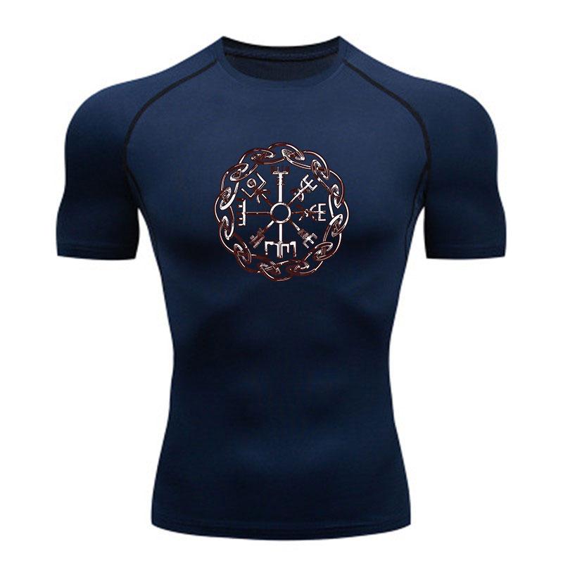 Herren Kompressions-Trainings-T-Shirt, Antike Nordische Wikinger Rune
