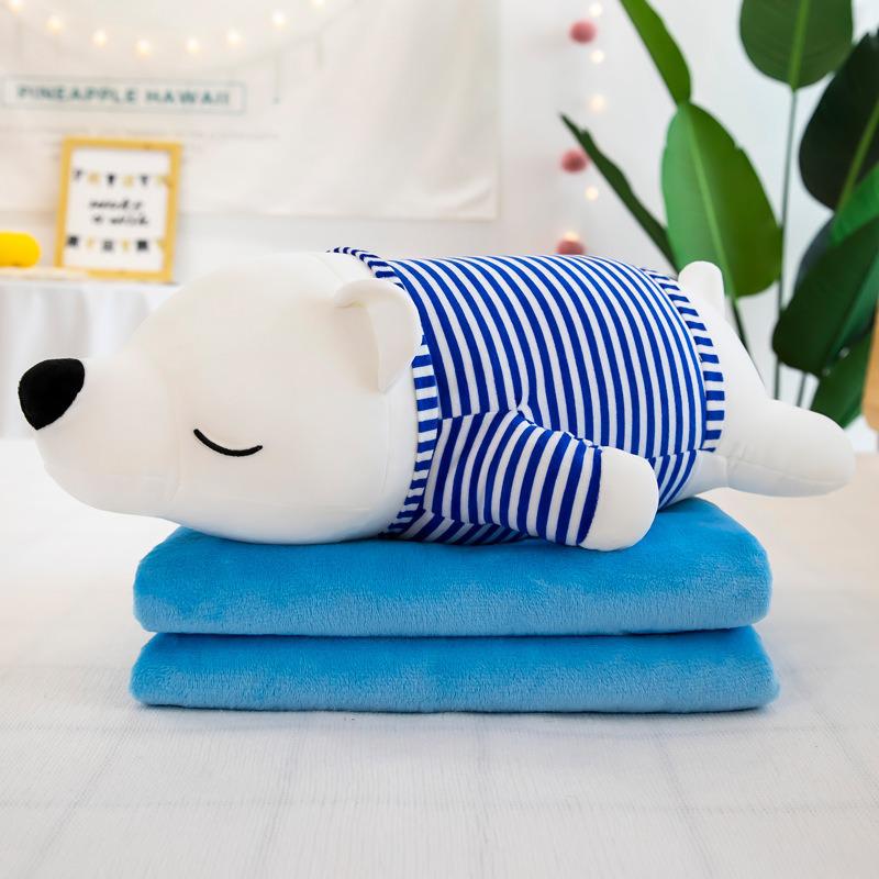 Strawberry Hugging Pig & Little Bear Plush Toy Blanket – Dual-use Nap & Travel Comfort for Kids