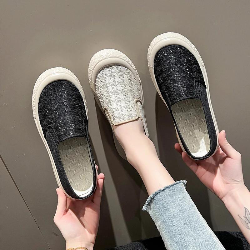 Shoes Women Breathable Fisherman Shoes Shallow Mouth Flat Bottom Casual Hundred Thick Bottom Canvas Shoes Women